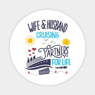 Wife & Husband Cruising Partners For Life Honeymoon Magnet